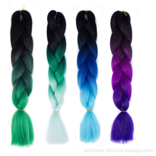 Three-Color Jumbo Braiding Hair 100g 24 Inches Ultra Expression crochet Braid Hair Extension Synthetic Hair Factory Wholesale